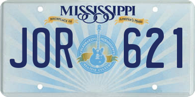 MS license plate JOR621