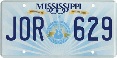 MS license plate JOR629
