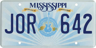 MS license plate JOR642