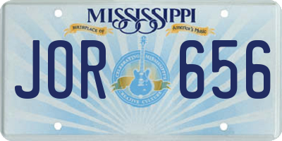 MS license plate JOR656