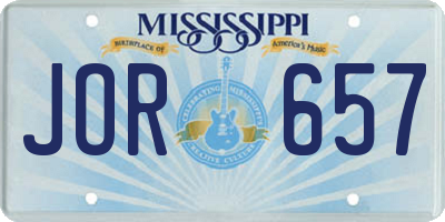 MS license plate JOR657