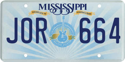 MS license plate JOR664
