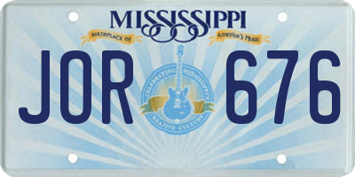 MS license plate JOR676