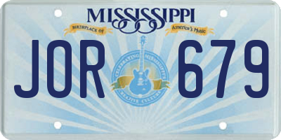 MS license plate JOR679