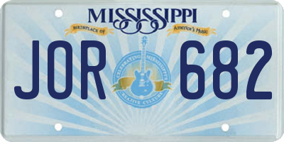 MS license plate JOR682