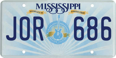 MS license plate JOR686
