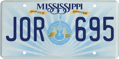 MS license plate JOR695