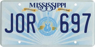 MS license plate JOR697