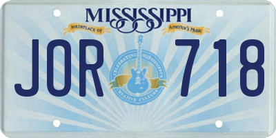 MS license plate JOR718
