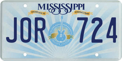 MS license plate JOR724