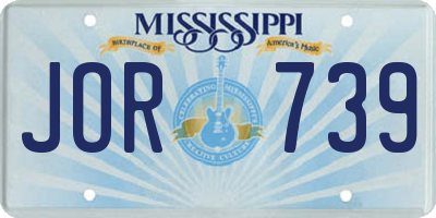 MS license plate JOR739