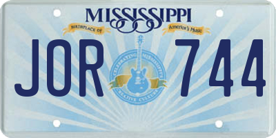 MS license plate JOR744