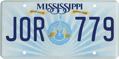 MS license plate JOR779