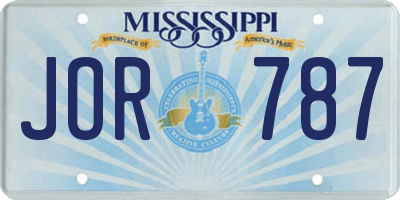 MS license plate JOR787