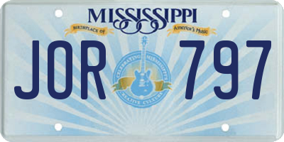 MS license plate JOR797