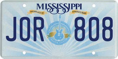MS license plate JOR808