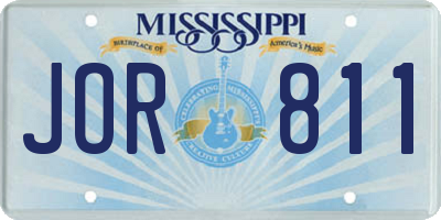 MS license plate JOR811