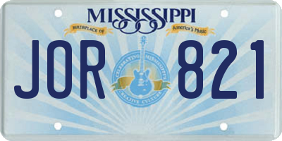MS license plate JOR821