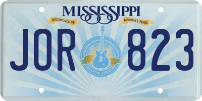 MS license plate JOR823