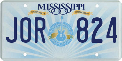 MS license plate JOR824