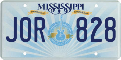 MS license plate JOR828