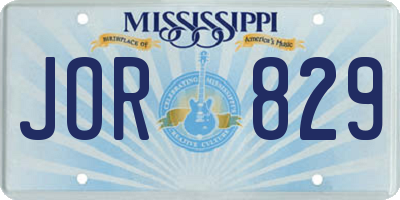 MS license plate JOR829