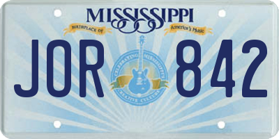MS license plate JOR842