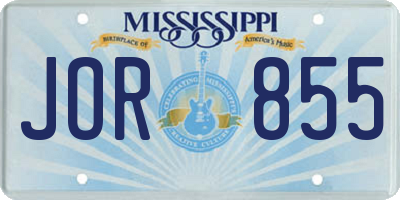 MS license plate JOR855