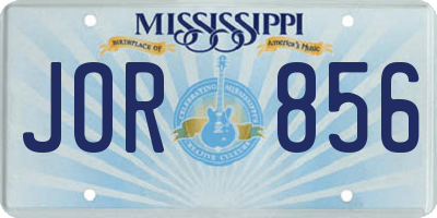MS license plate JOR856