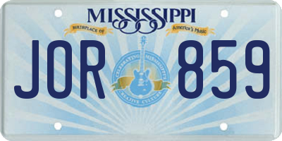MS license plate JOR859
