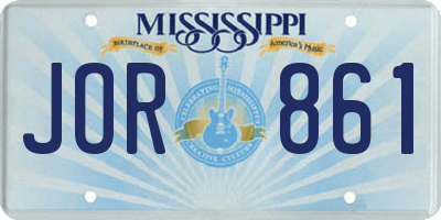 MS license plate JOR861