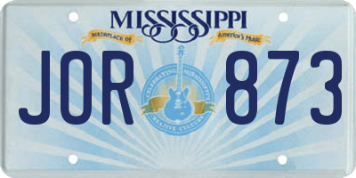 MS license plate JOR873
