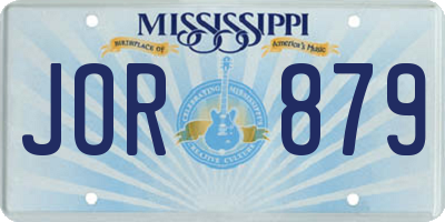 MS license plate JOR879