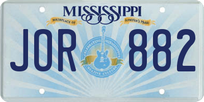 MS license plate JOR882