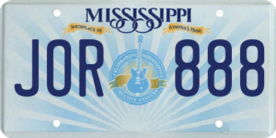 MS license plate JOR888