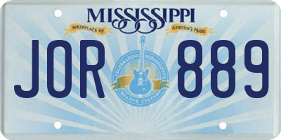 MS license plate JOR889