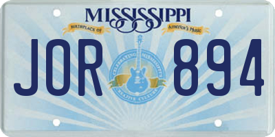 MS license plate JOR894