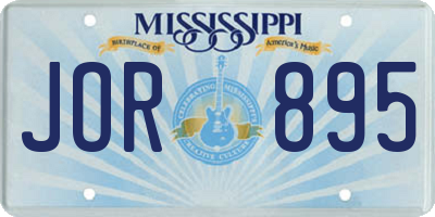 MS license plate JOR895