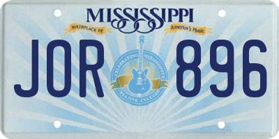MS license plate JOR896