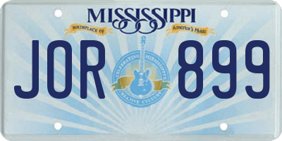 MS license plate JOR899