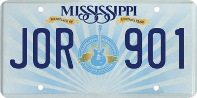 MS license plate JOR901
