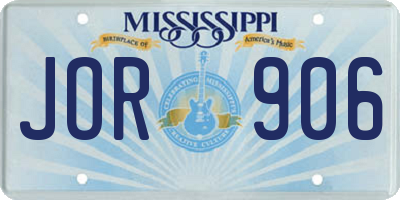 MS license plate JOR906