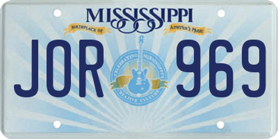 MS license plate JOR969