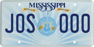 MS license plate JOS000