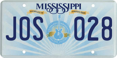 MS license plate JOS028