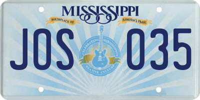 MS license plate JOS035