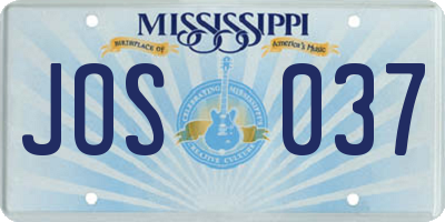 MS license plate JOS037
