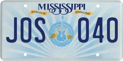 MS license plate JOS040