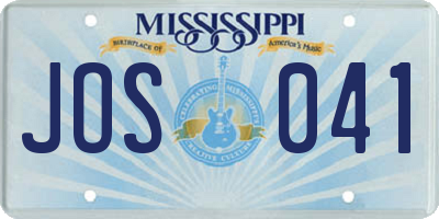 MS license plate JOS041