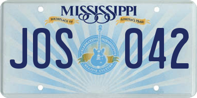 MS license plate JOS042